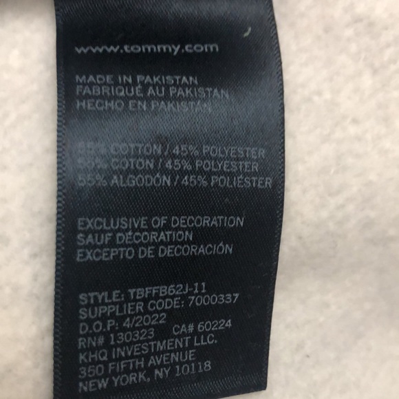 NWT TOMMY HILFIGER  BOY 👦 HOODIE size 5,color monument - Picture 9 of 9